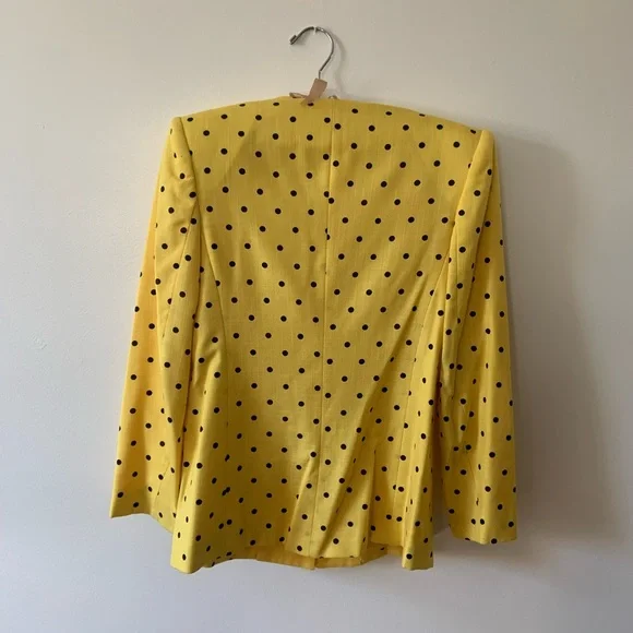 Vintage Braemar Jeremy Scott yellow polka dot blazer - Picture 2 of 4